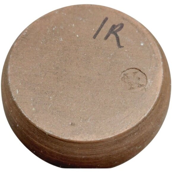 Hand Turned Studio Art Pottery Clay Weed Vase Multicolor Enamel Signed Base - Picture 7 of 8